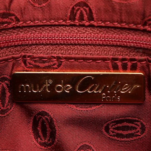 💋CARTIÉR-MUST DE CARTIÉR LEATHER BORDEAUX CLUTCH - Picture 4 of 16